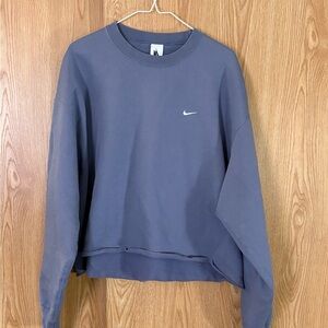 Nike Slate Blue Thick Cropped Crewneck Sweatshirt